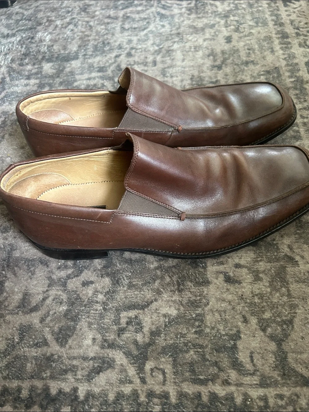 Gordon Rush Men's Dark Brown Leather Slip-On Loafers